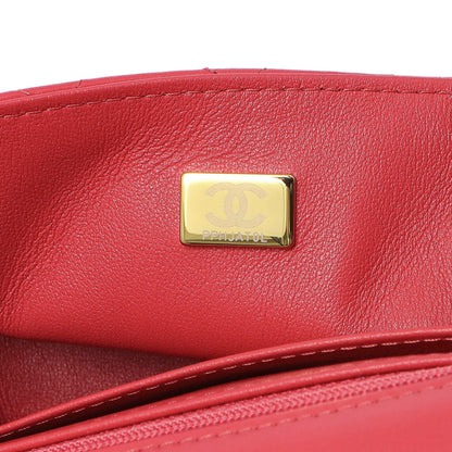 Exclusive Chanel Red Quilted Lambskin Mini Square Flap — Alternate View 7