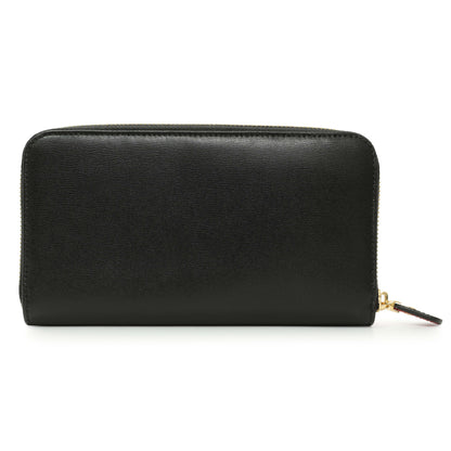 Exclusive Salvatore Ferragamo Black Calfskin Gancini Zip Around Wallet — Side View