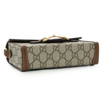 Exclusive Gucci GG Supreme Monogram Mini Horsebit 1955 Shoulder Bag — Back View