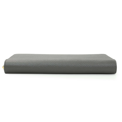 Exclusive Celine Grey Calfskin Large Zip Around Multifunction Wallet — Back View