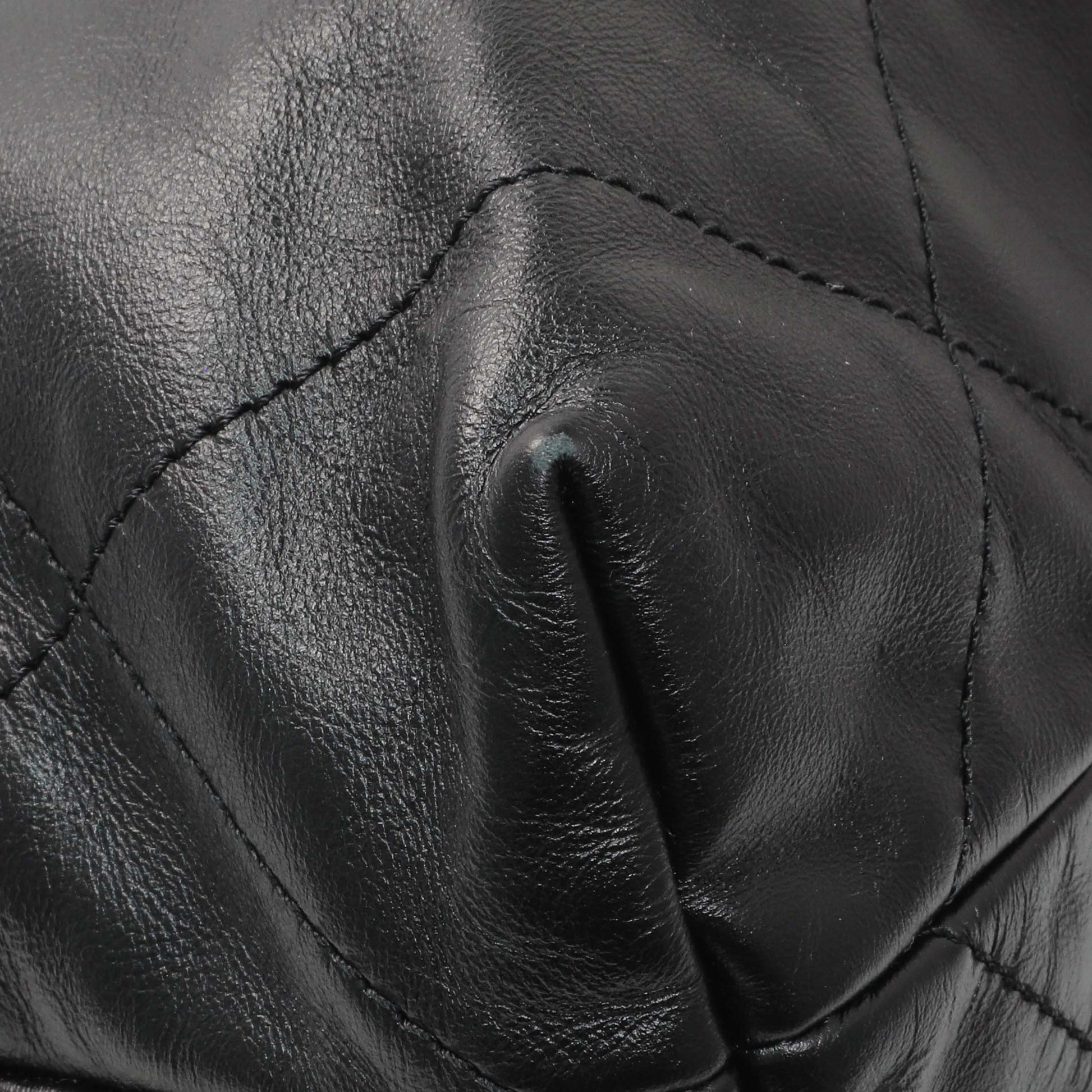 Exclusive Chanel Black Shiny Calfskin Quilted Small Chanel 22 — Lifestyle View