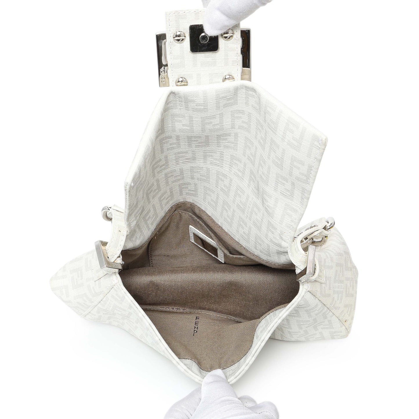 Exclusive Fendi White Mini Mama Baguette — Alternate View 8