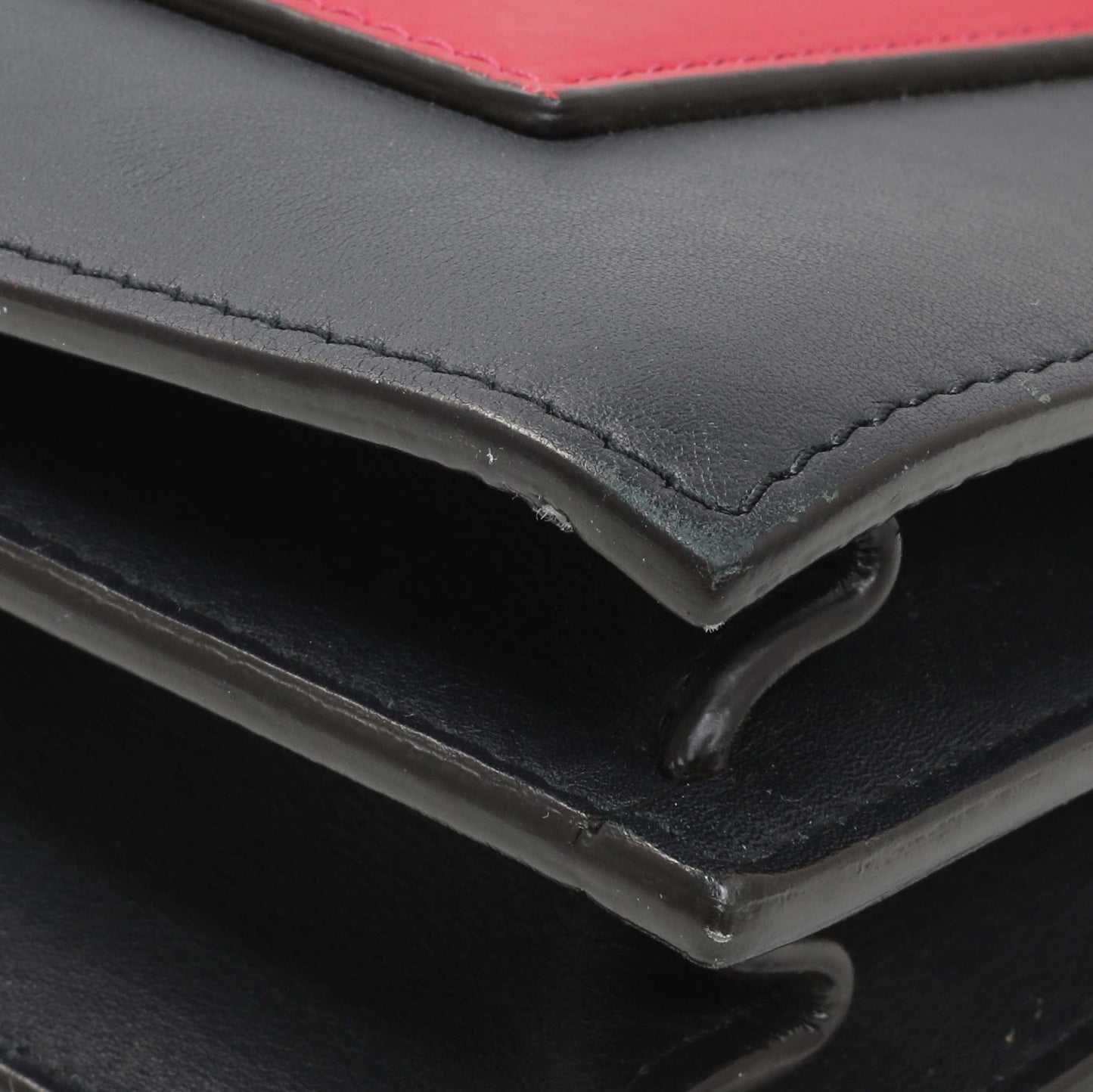 Exclusive Celine Tricolor Calfskin Pocket Envelope Shoulder Bag — Detail View