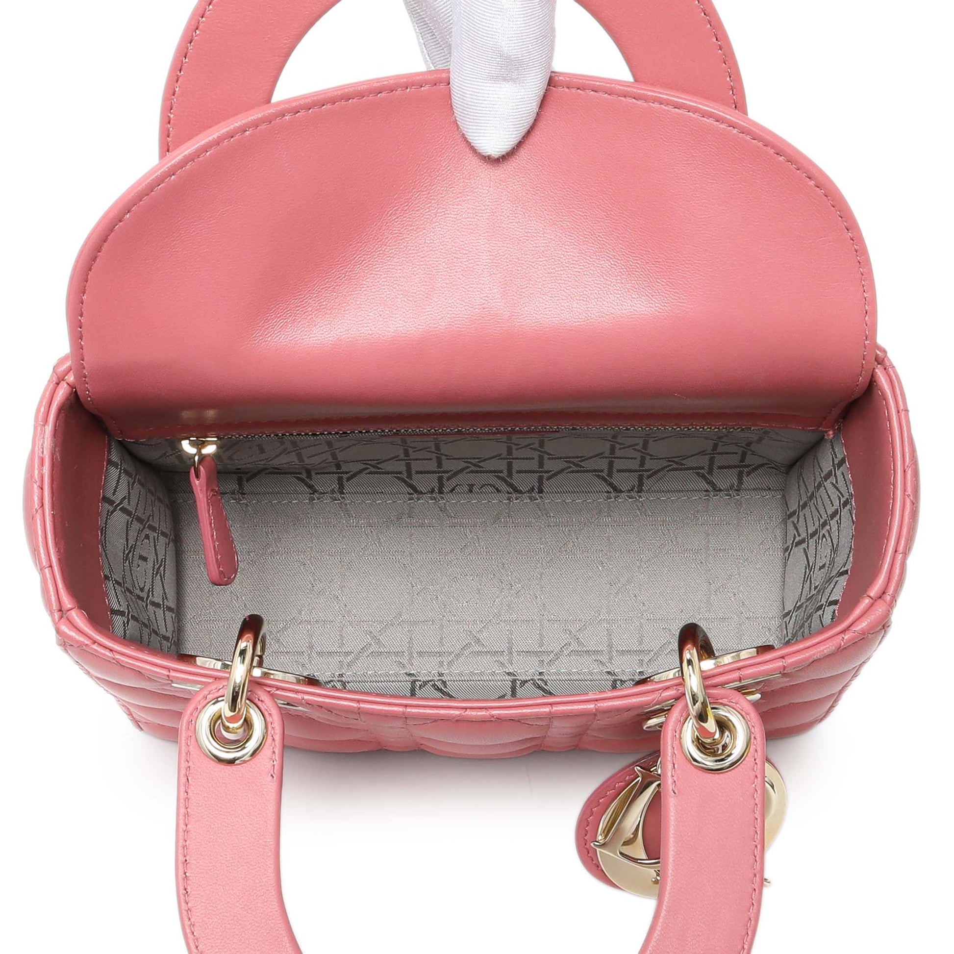 Exclusive Christian Dior Pink Lambskin Cannage Small My ABCDior Lady Dior — Alternate View 8