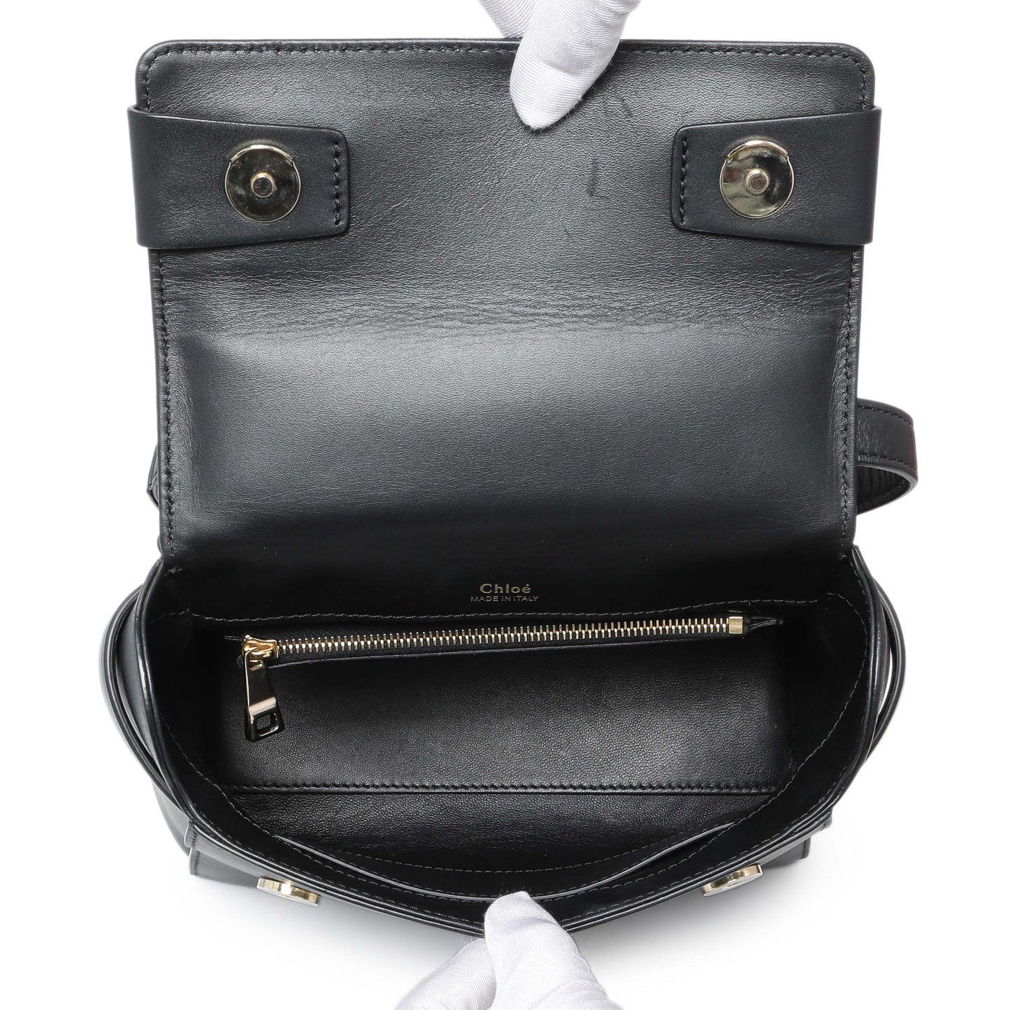 Exclusive Chloe Black Calfskin Nacha Shoulder Bag — Alternate View 8