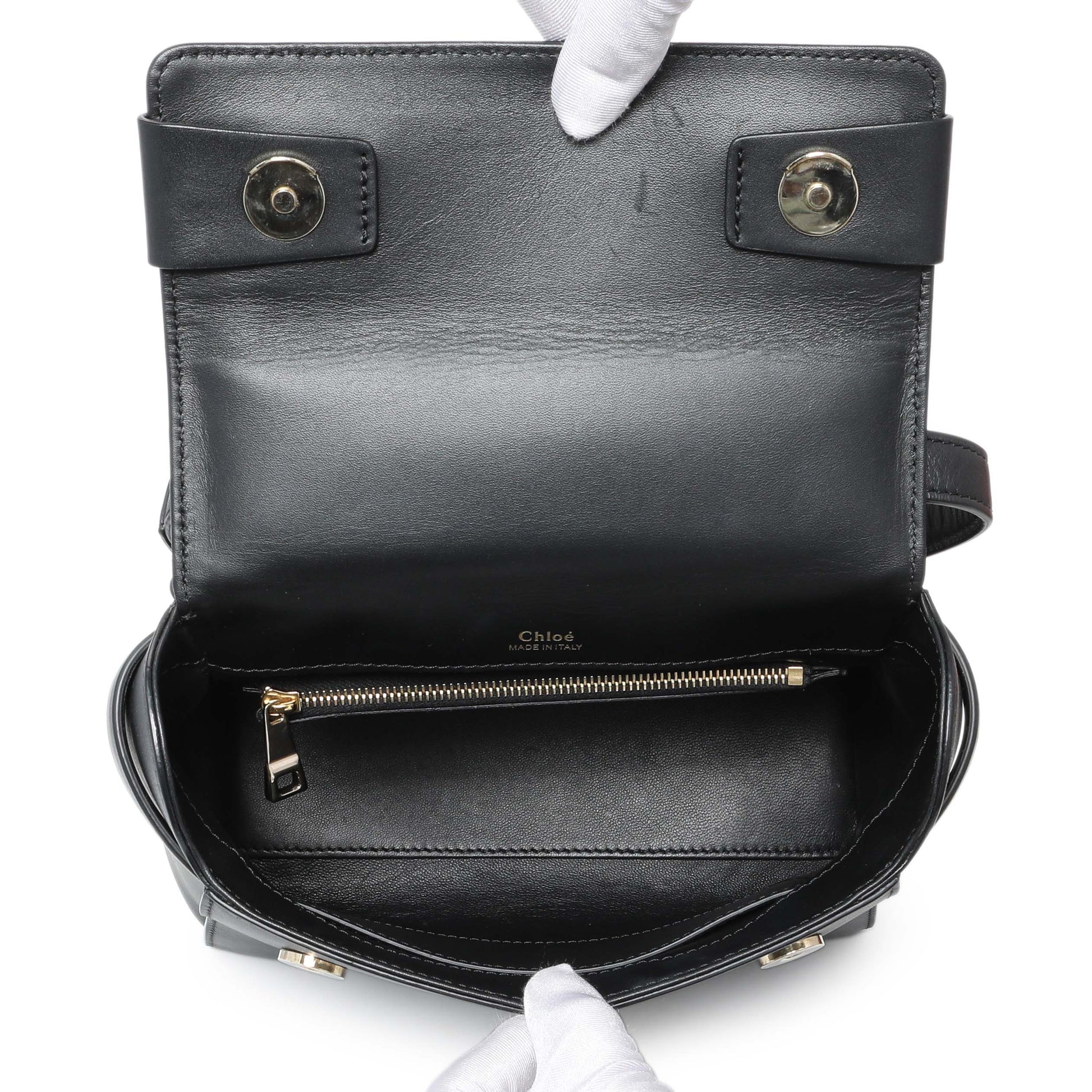 Exclusive Chloe Black Calfskin Nacha Shoulder Bag — Alternate View 8