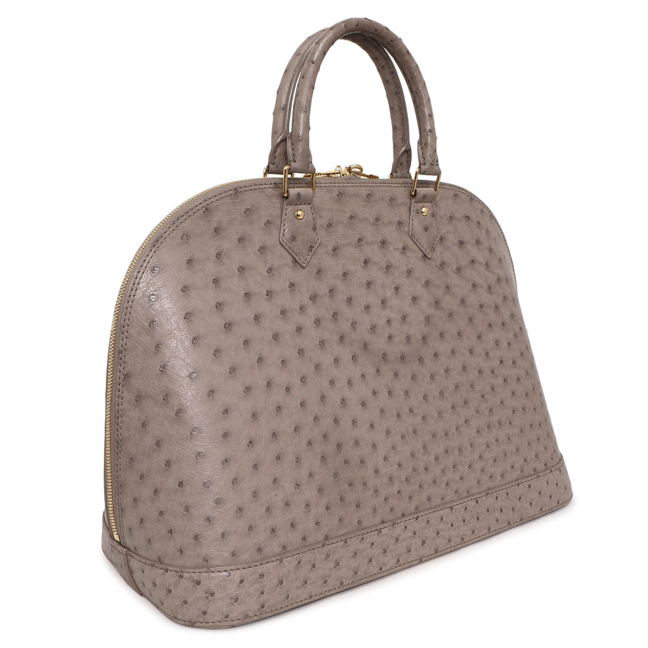 Exclusive Louis Vuitton Gris Ostrich Alma MM — Side View