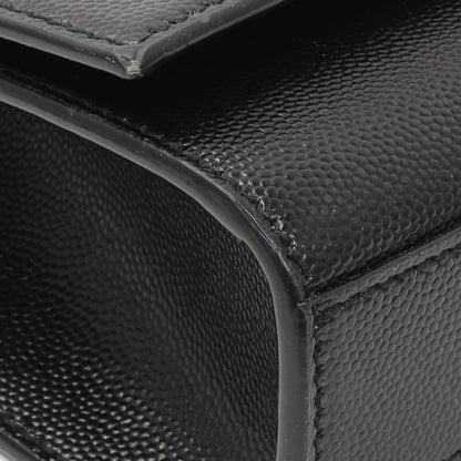 Exclusive Saint Laurent Black Grain De Poudre Medium Monogram Kate Satchel — Top View