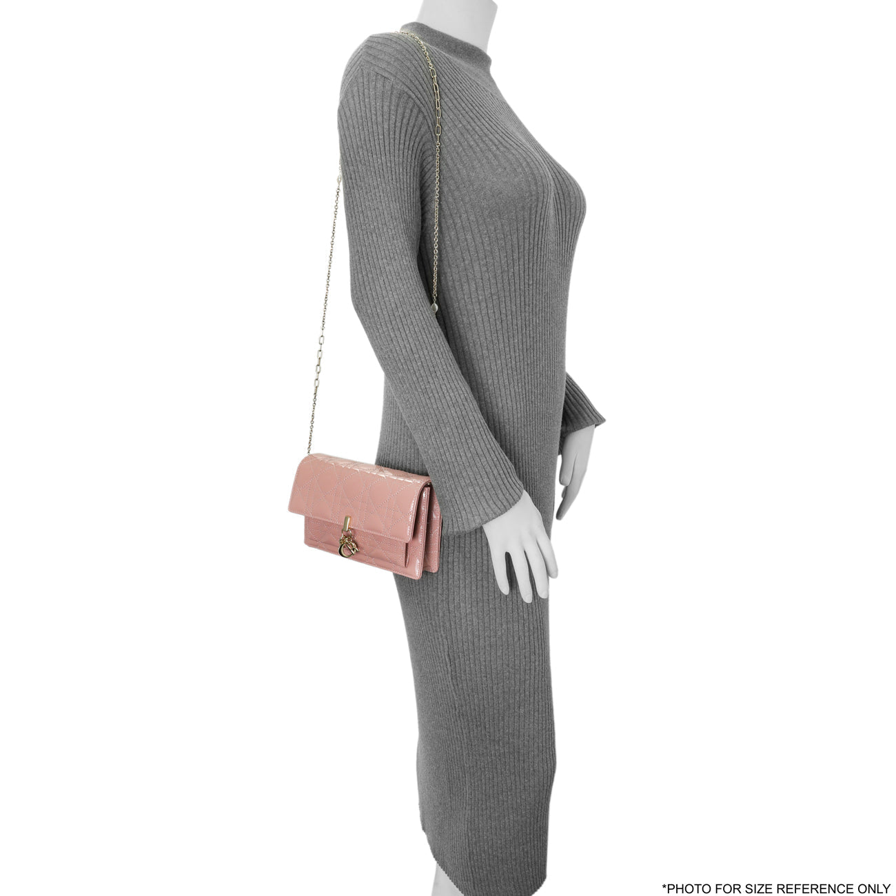 Exclusive Christian Dior Dusty Pink Patent Cannage My Dior Daily Chain Pouch — Alternate View 9