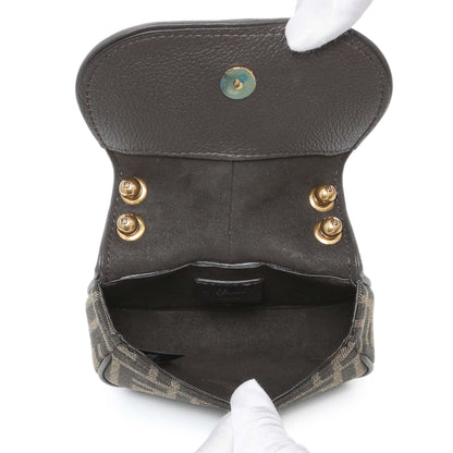 Exclusive Fendi Tobacco Jacquard Vitello Cher Cuoio FF 1974 Nano C'mon — Top View