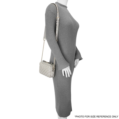 Exclusive Valentino Grey Nappa Rockstud Spike Camera Crossbody Bag — Alternate View 7