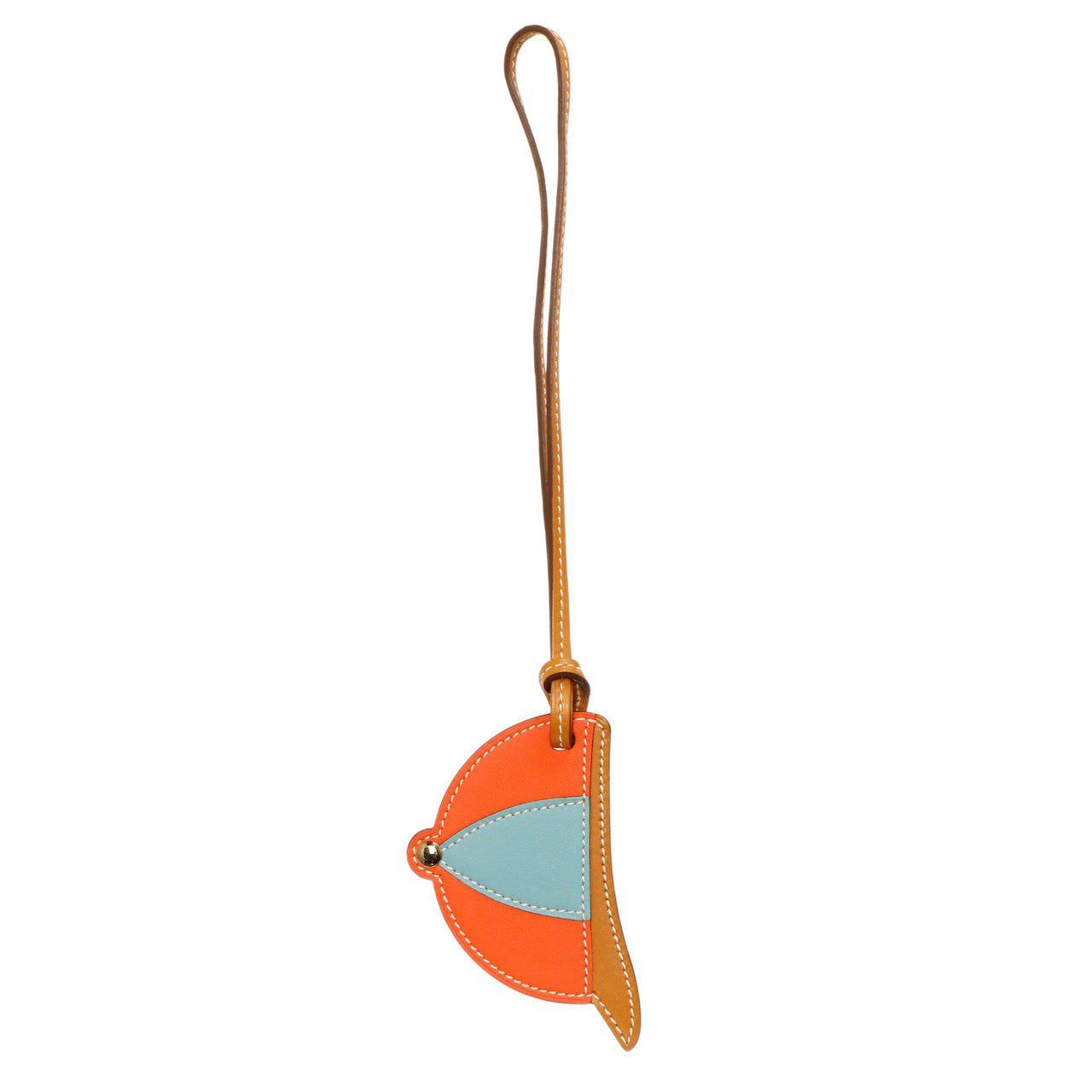 Exclusive Hermes Orange Poppy Swift Paddock Bombe Charm — Front View