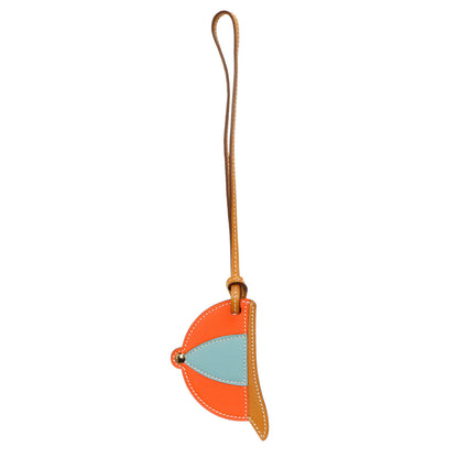 Exclusive Hermes Orange Poppy Swift Paddock Bombe Charm — Front View