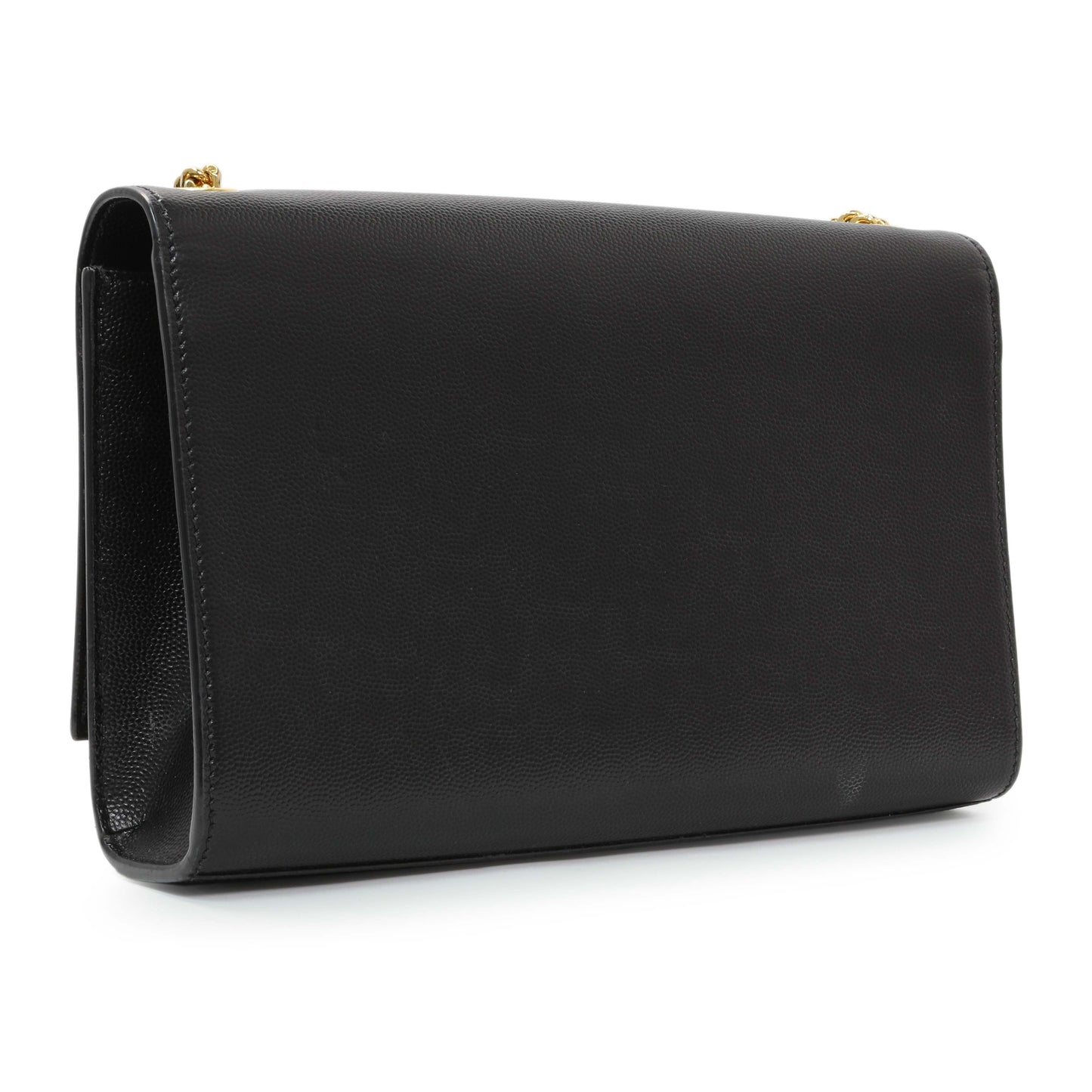 Exclusive Saint Laurent Black Grain De Poudre Medium Monogram Kate Satchel — Side View