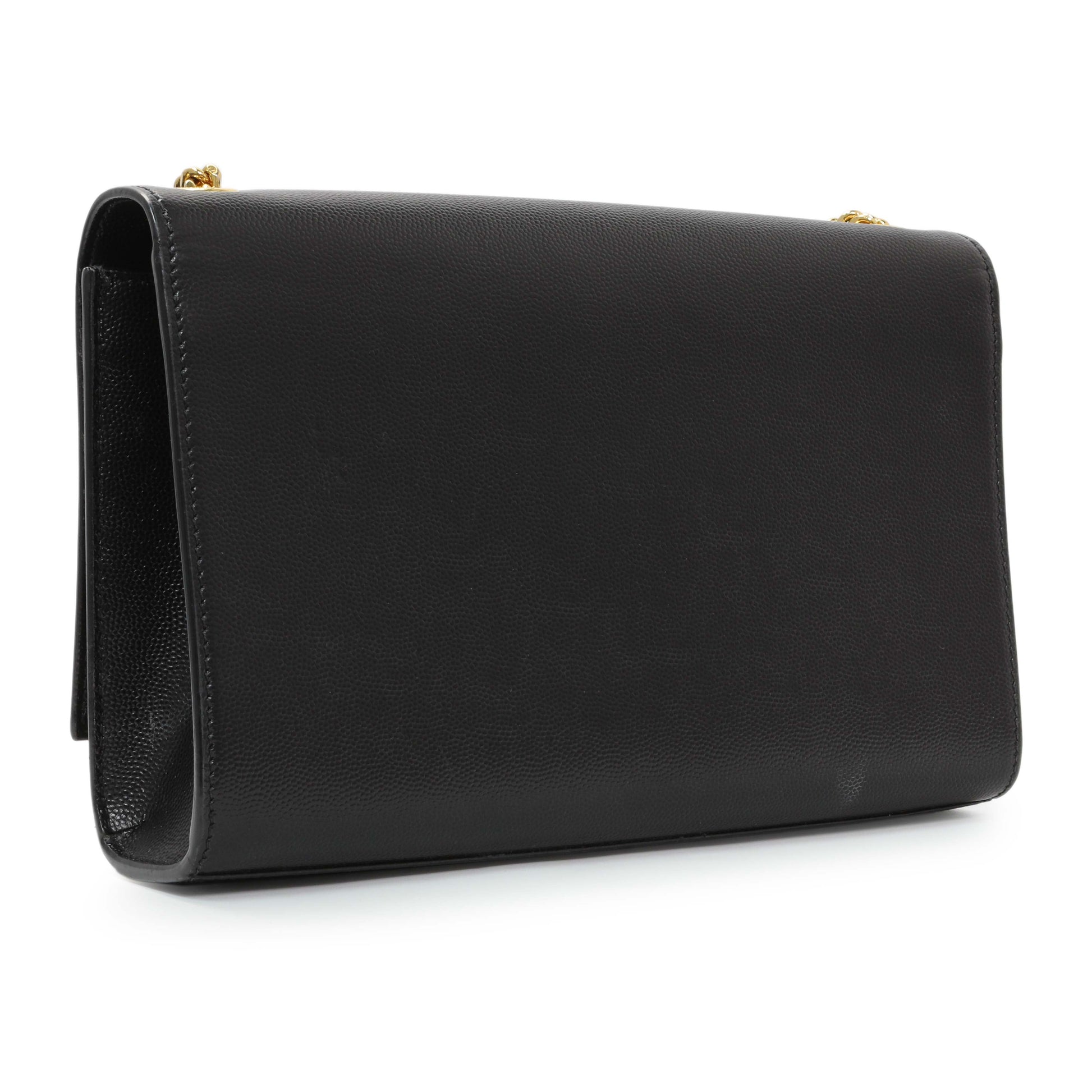 Exclusive Saint Laurent Black Grain De Poudre Medium Monogram Kate Satchel — Side View