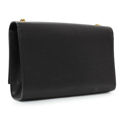 Exclusive Saint Laurent Black Grain De Poudre Medium Monogram Kate Satchel — Side View