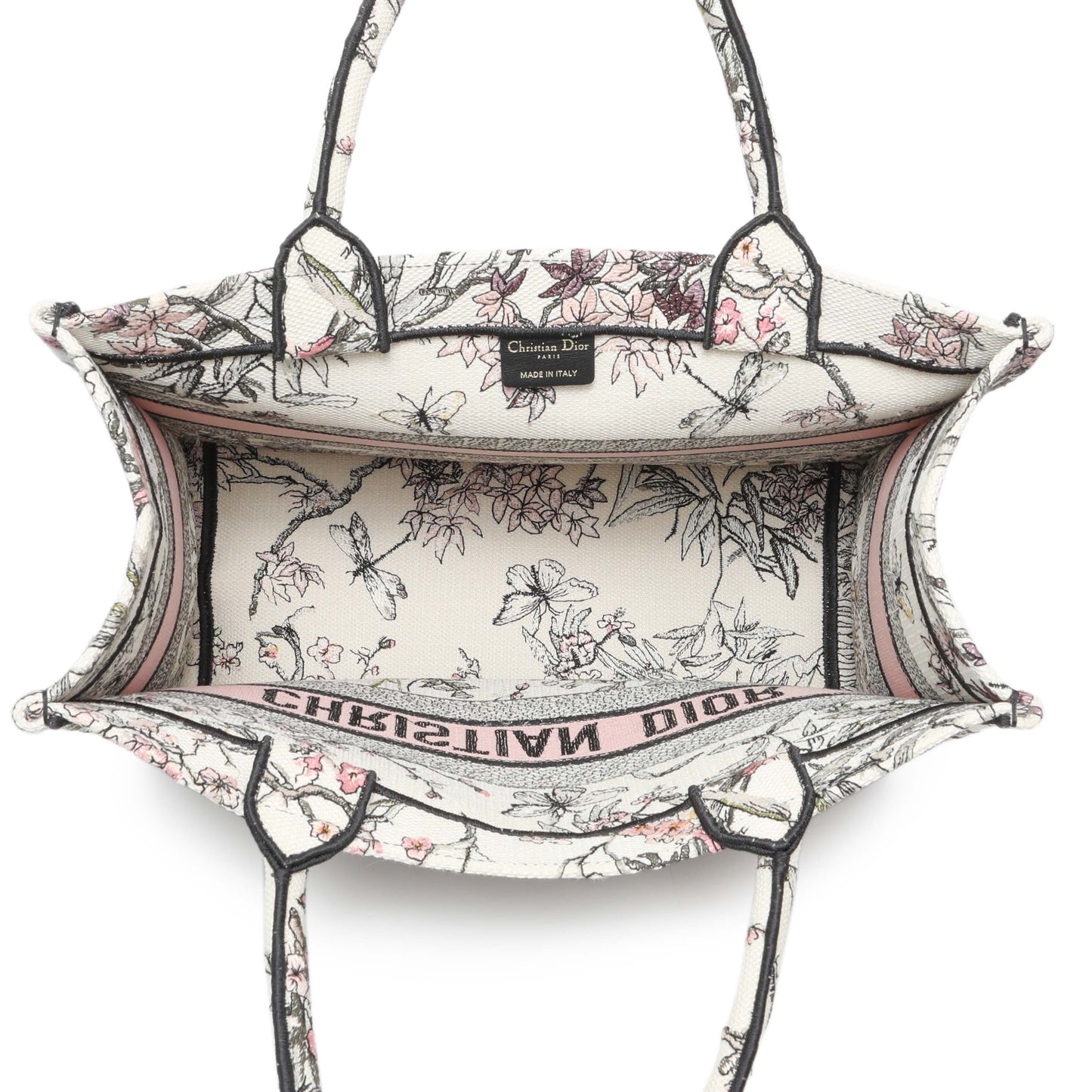 Exclusive Christian Dior Pink White Floral Embroidered Medium Book Tote — Alternate View 8