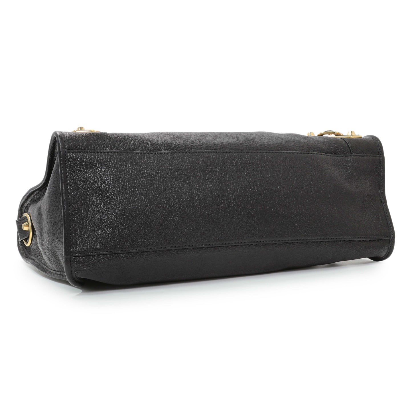 Exclusive Balenciaga Black Chevre Gold Metallic Edge Hardware City — Back View