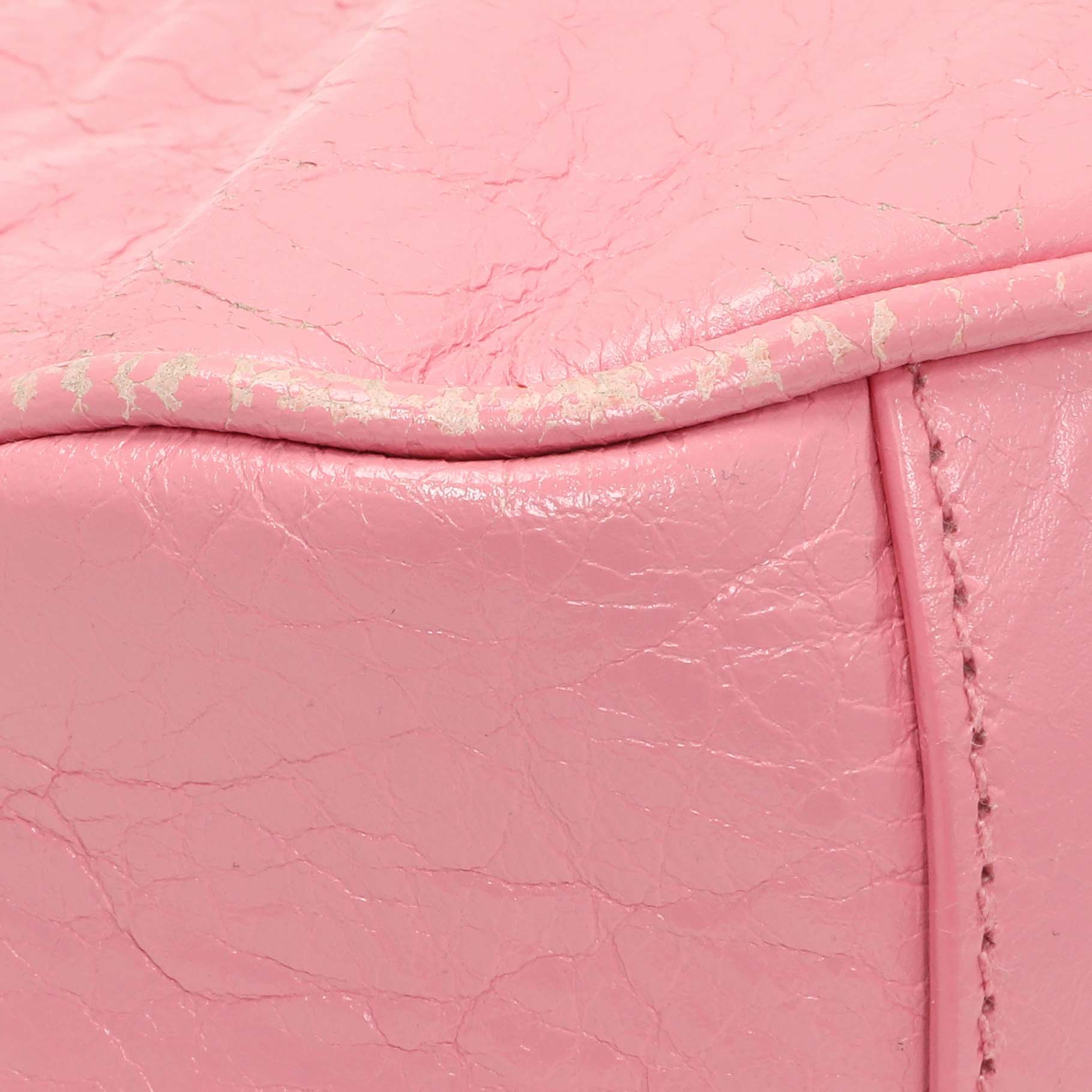 Exclusive Balenciaga Pink Arena Calfskin Leather Le Cagole with Chain — Alternate View 7