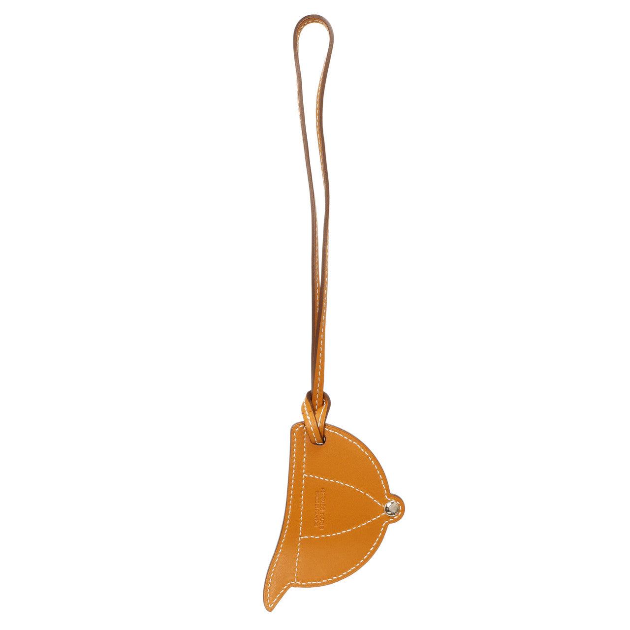 Exclusive Hermes Orange Poppy Swift Paddock Bombe Charm — Side View