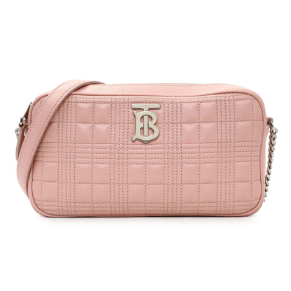 Exclusive Burberry Pink Quilted Calfskin Lola Camera Bag — Front View