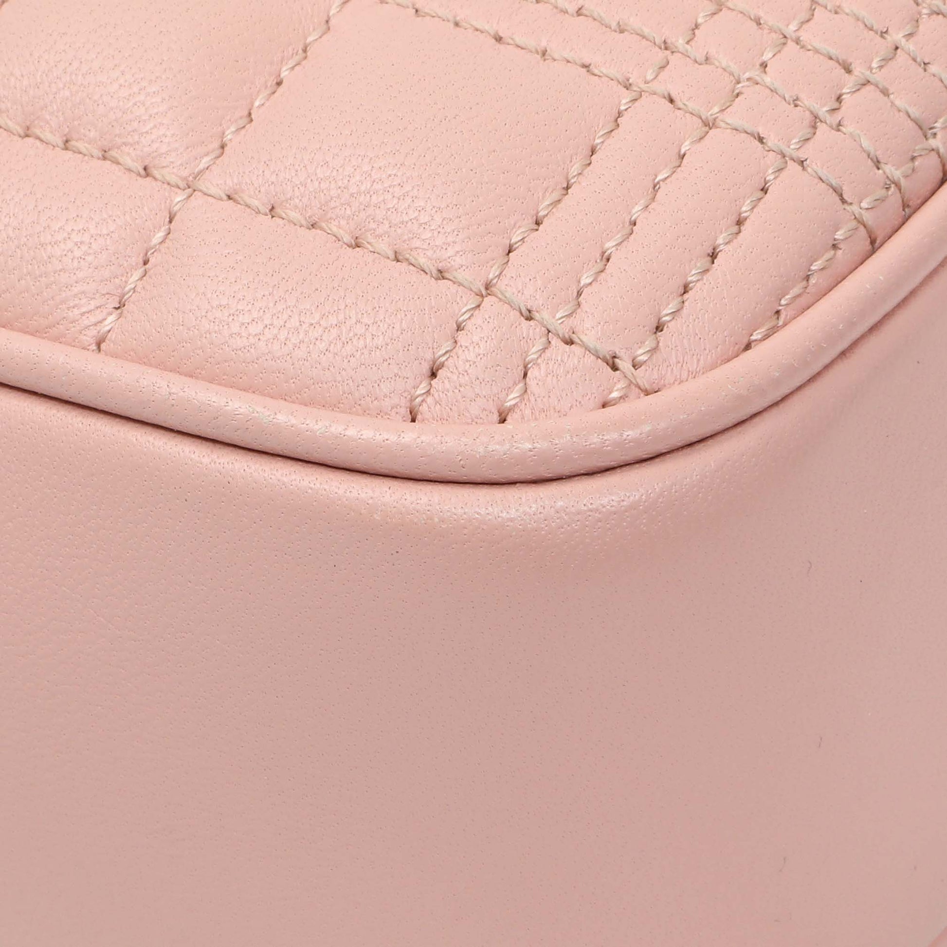 Exclusive Burberry Pink Quilted Calfskin Lola Camera Bag — Top View