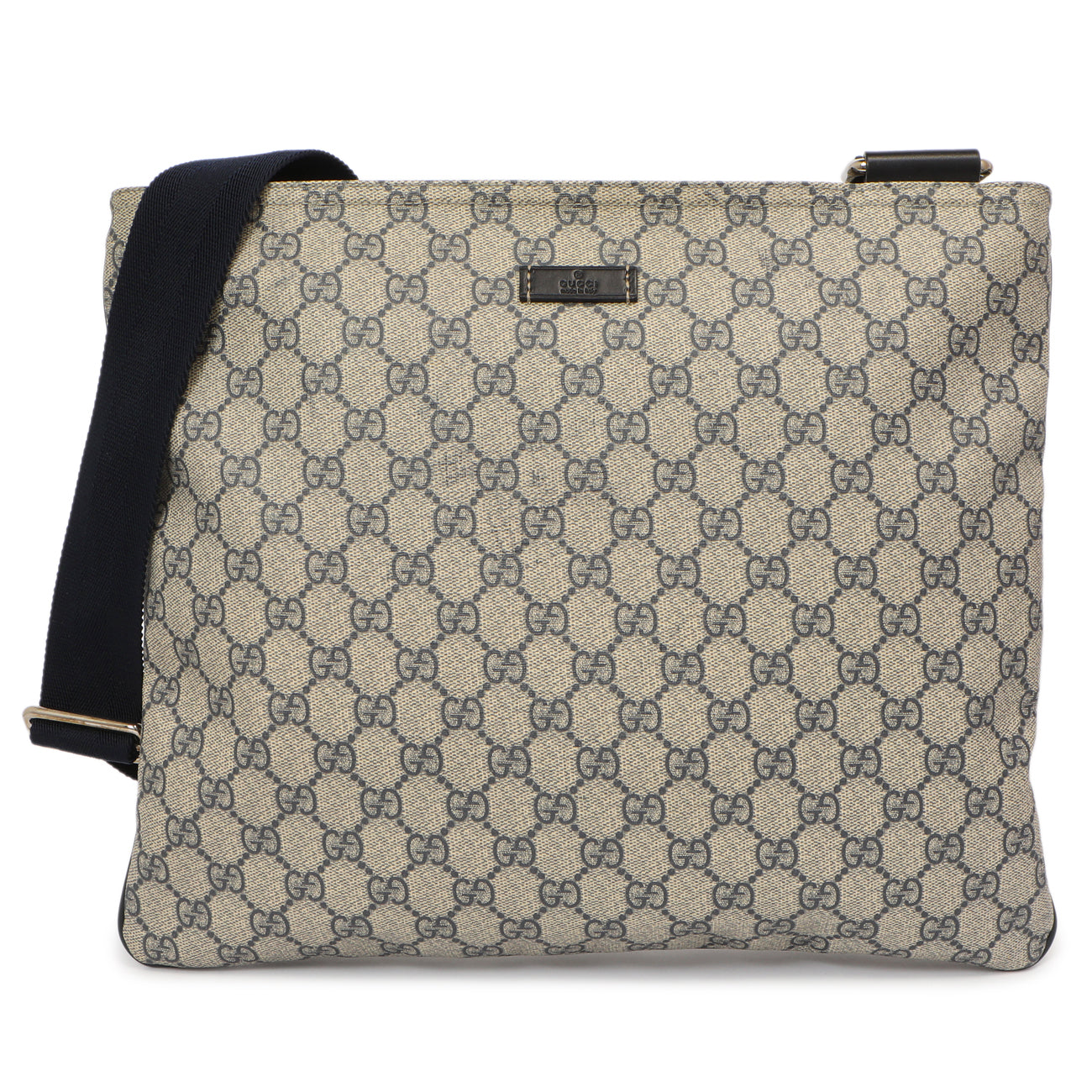 Exclusive Gucci GG Plus Monogram Large Flat Messenger Bag — Front View