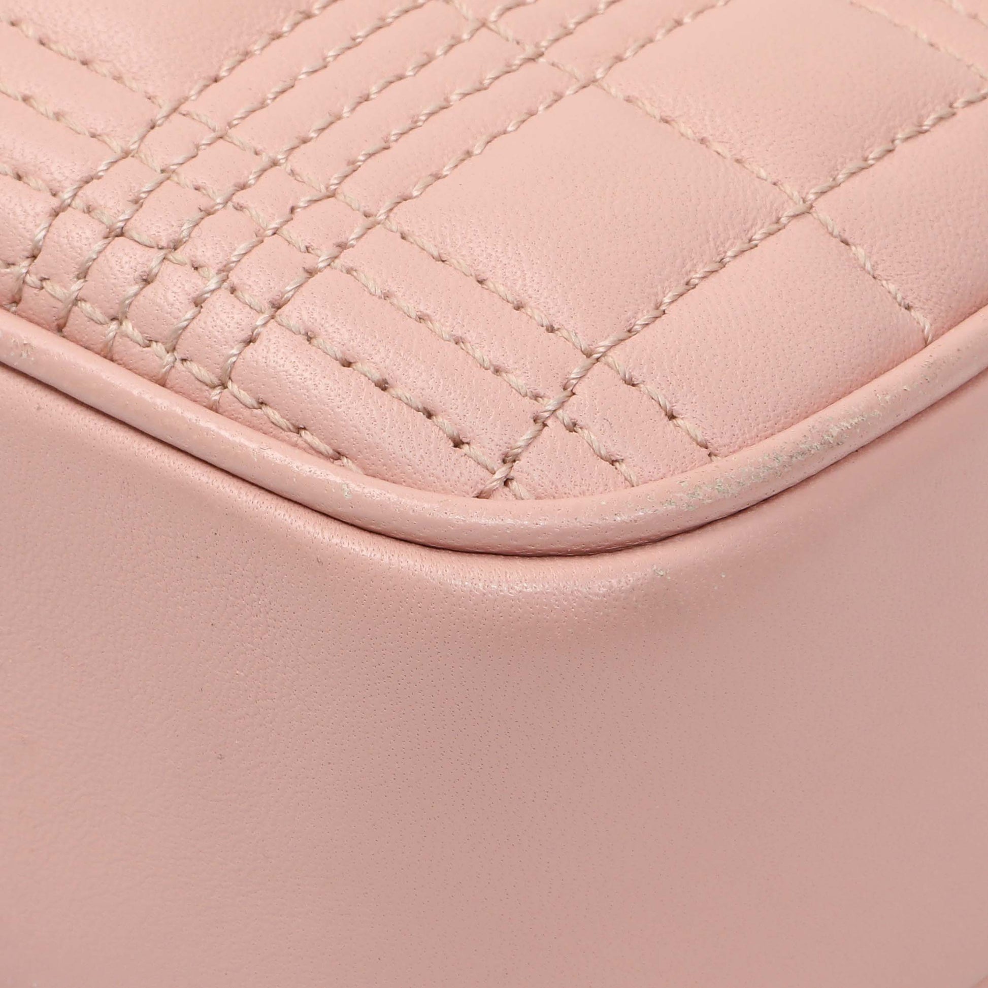 Exclusive Burberry Pink Quilted Calfskin Lola Camera Bag — Detail View