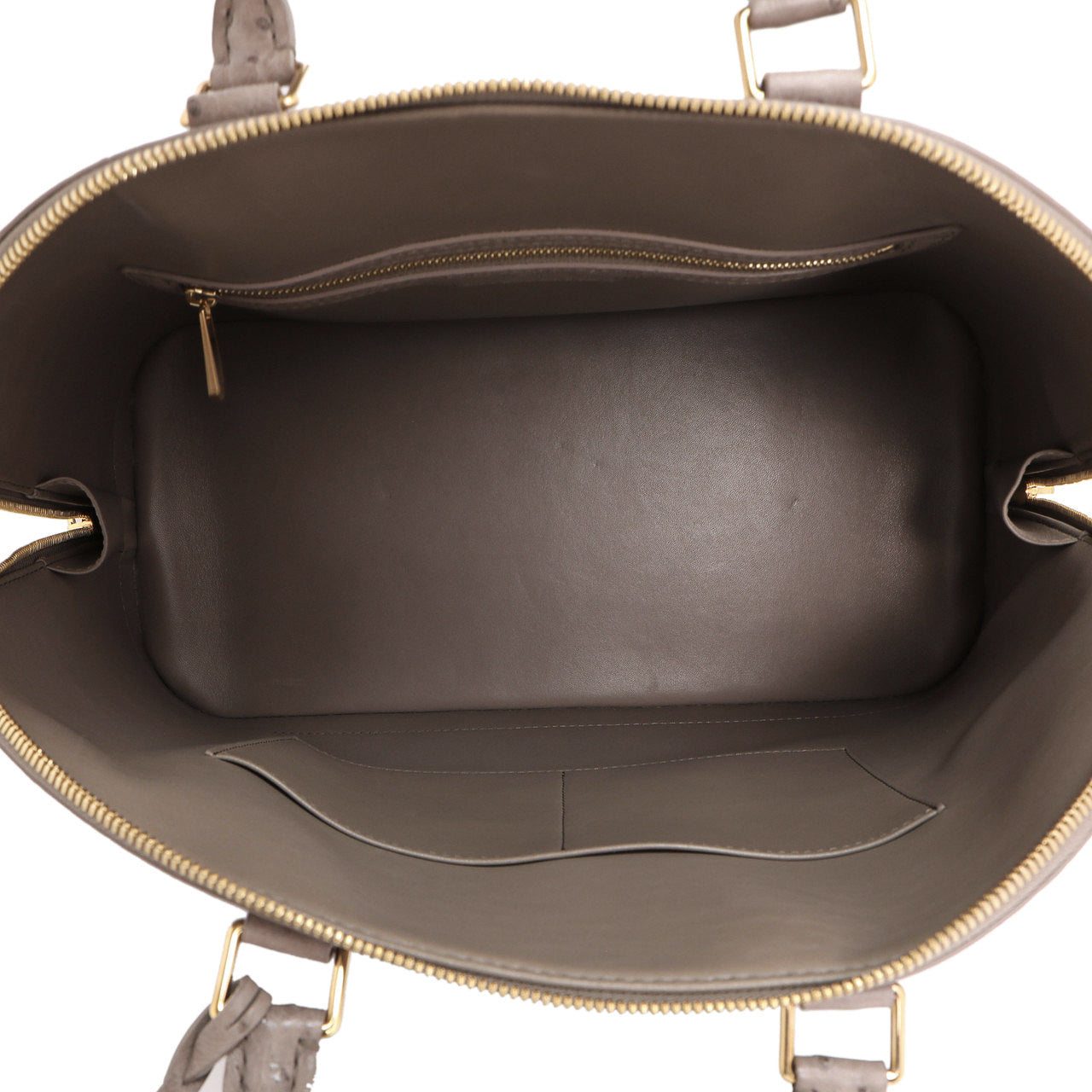 Exclusive Louis Vuitton Gris Ostrich Alma MM — Top View