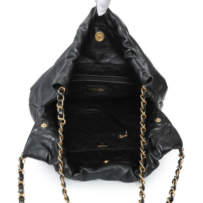 Exclusive Chanel Black Shiny Calfskin Quilted Small Chanel 22 — Alternate View 8