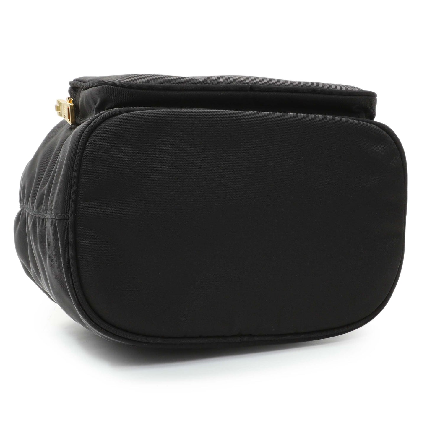 Exclusive Prada Black Re-Nylon Saffiano Duet Bucket Crossbody Bag — Back View