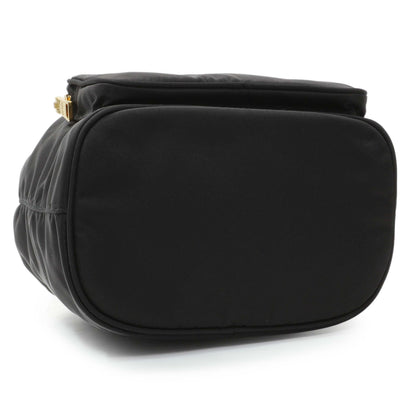 Exclusive Prada Black Re-Nylon Saffiano Duet Bucket Crossbody Bag — Back View
