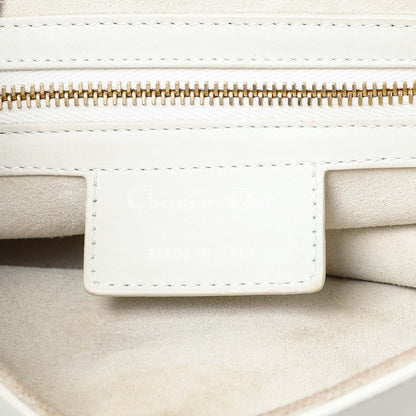 Exclusive Christian Dior White Ultra Matte Calfskin Saddle Bag — Detail View