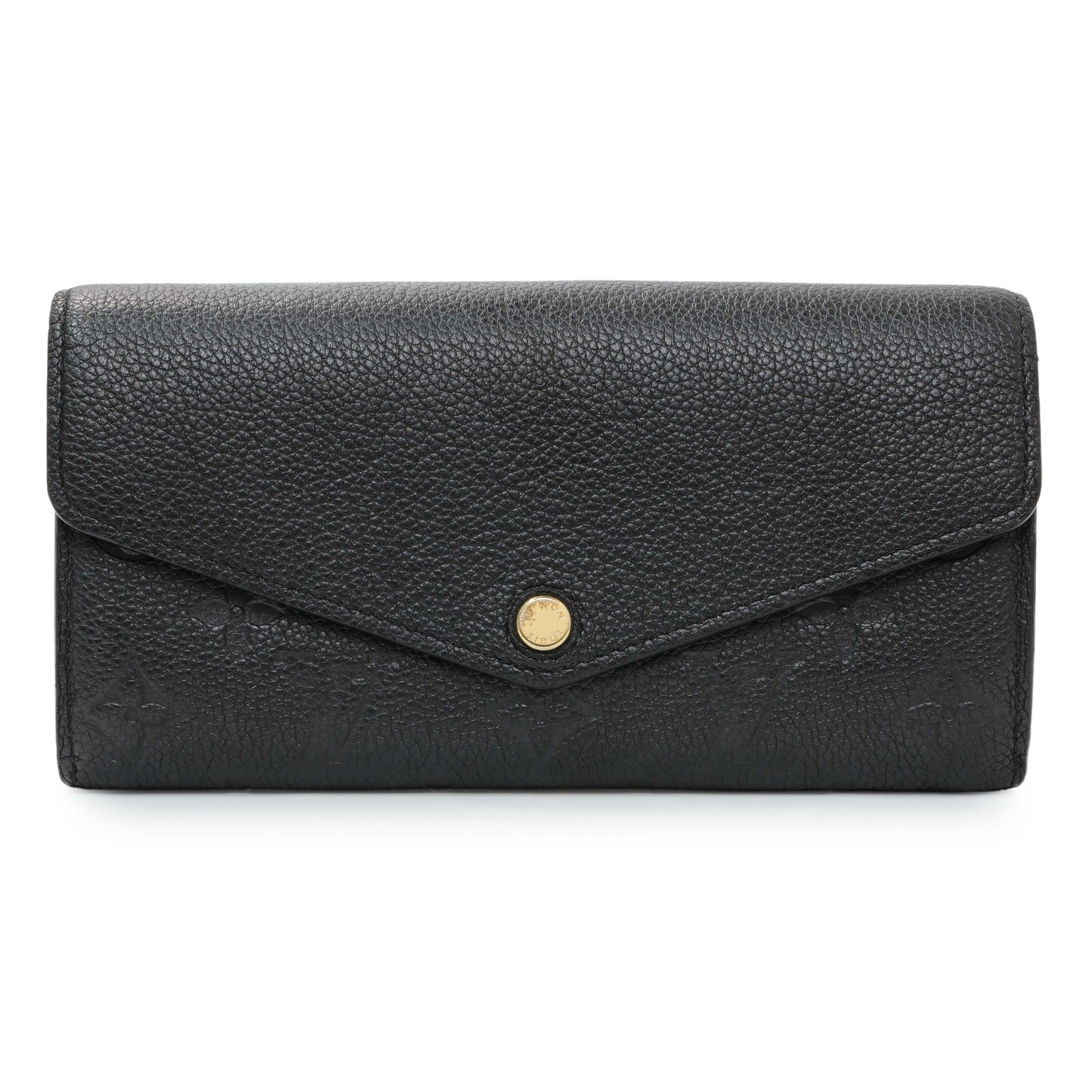 Exclusive Louis Vuitton Black Monogram Empreinte Sarah Wallet — Front View