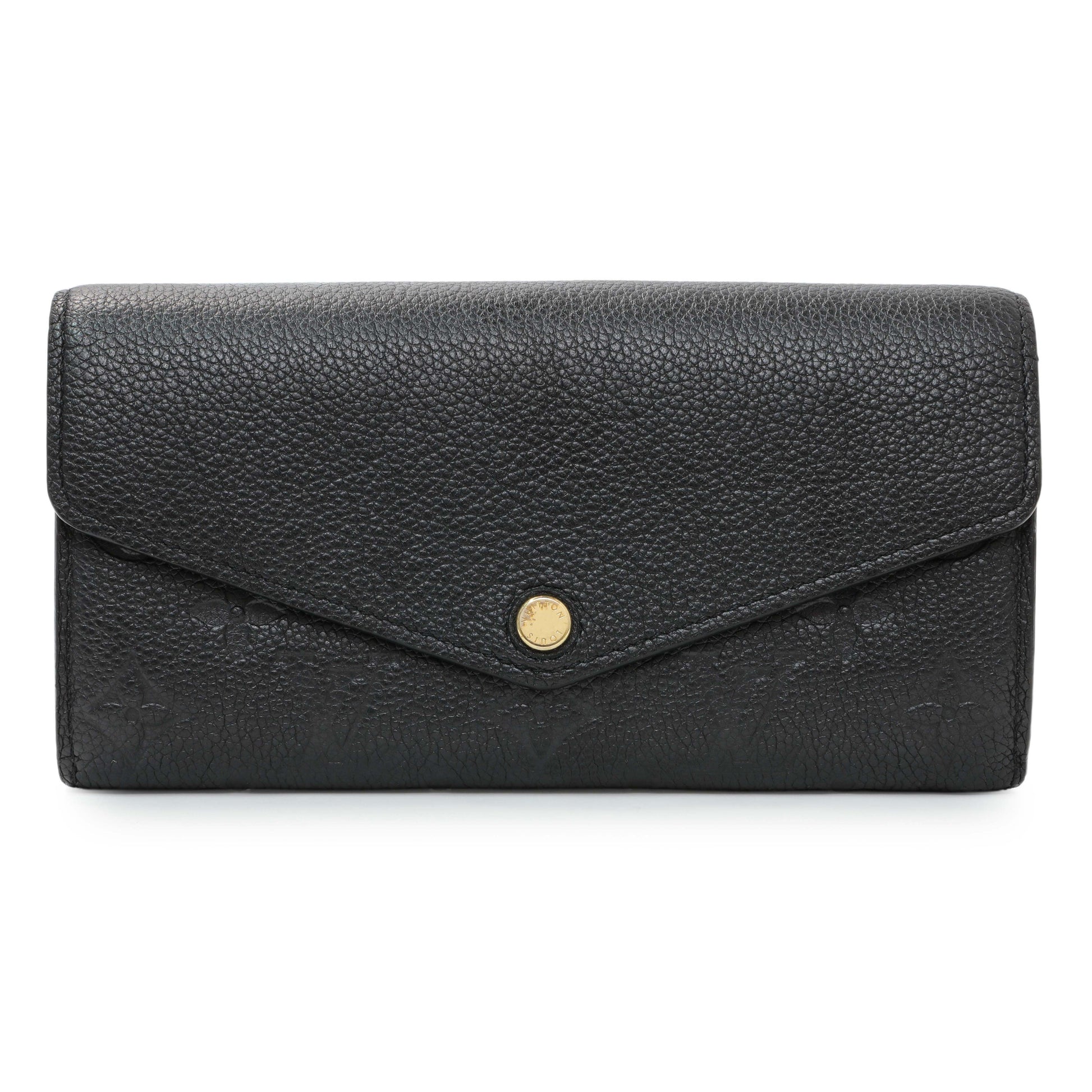 Exclusive Louis Vuitton Black Monogram Empreinte Sarah Wallet — Front View