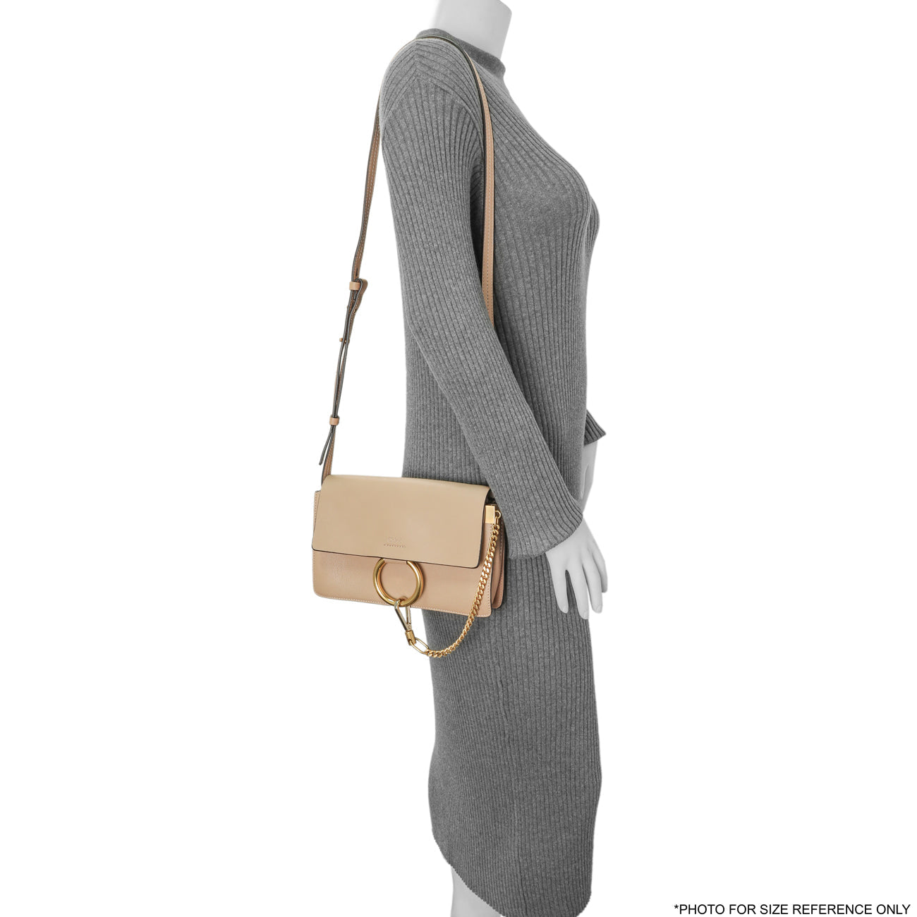 Exclusive Chloe Beige Grained Calfskin Small Faye Shoulder Bag — Alternate View 8