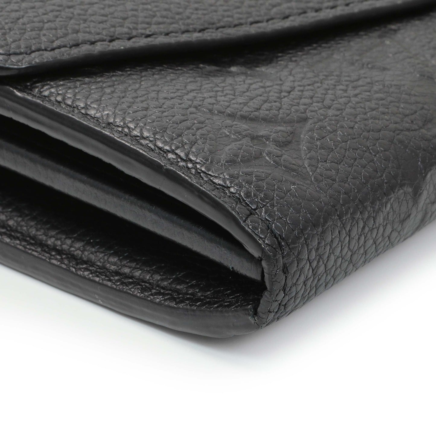 Exclusive Louis Vuitton Black Monogram Empreinte Sarah Wallet — Top View