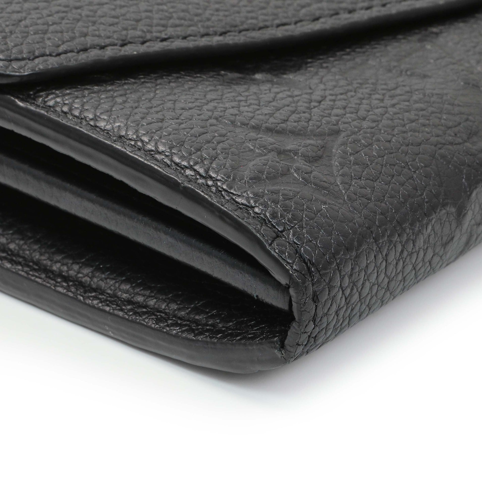Exclusive Louis Vuitton Black Monogram Empreinte Sarah Wallet — Top View