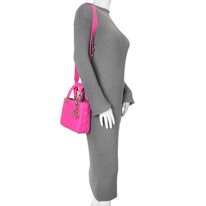 Exclusive Christian Dior Magenta Lambskin Cannage Small My ABCDior Lady Dior — Alternate View 11