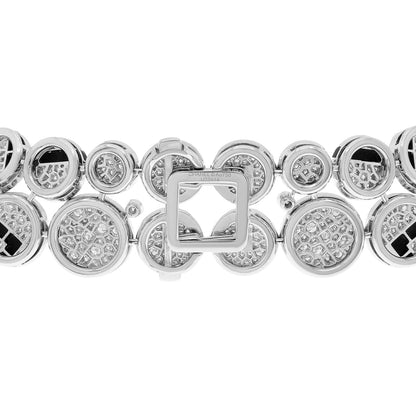 Exclusive Chanel 18K White Gold Diamond Onyx Cafe Society Bubbles Necklace — Back View