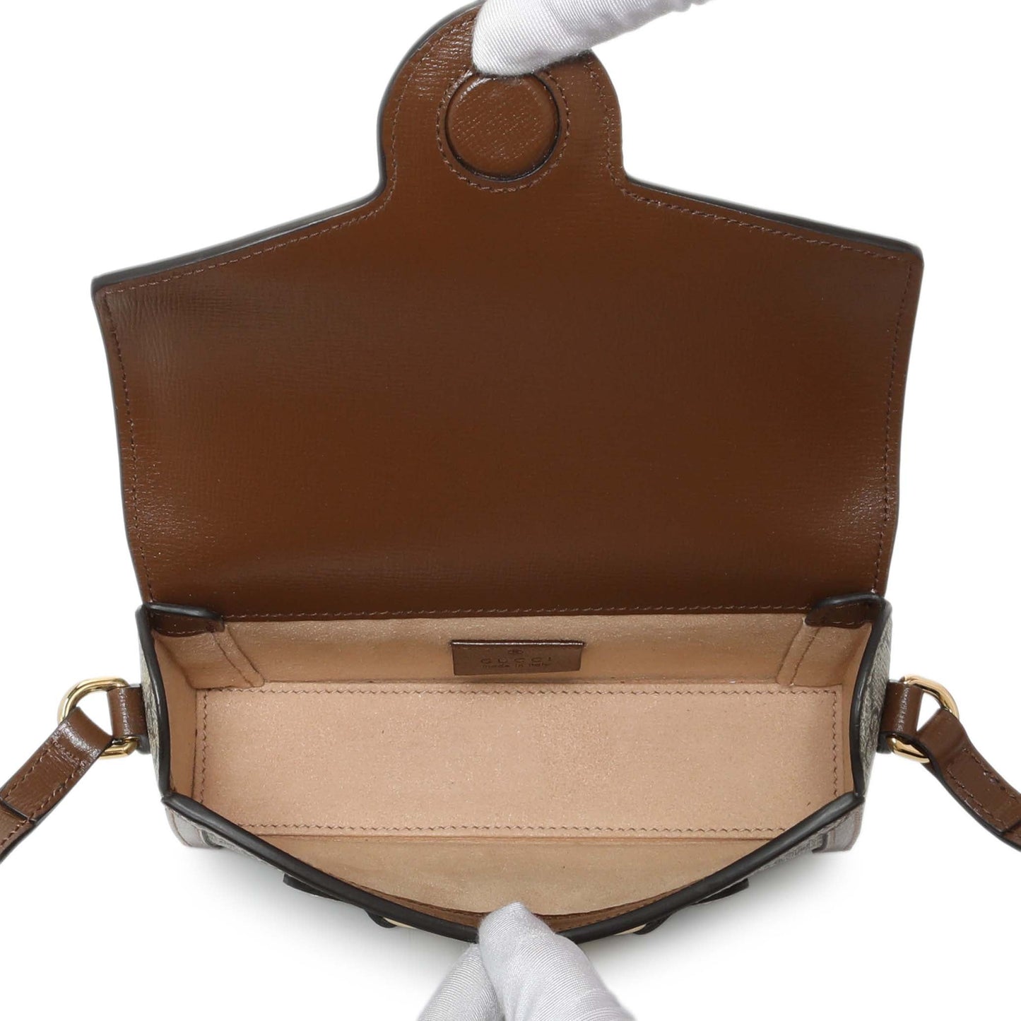 Exclusive Gucci GG Supreme Monogram Mini Horsebit 1955 Shoulder Bag — Top View