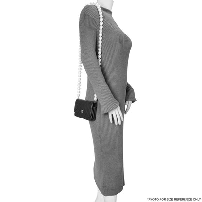 Exclusive Chanel Black Quilted Calfskin Mini Maxi Pearls Wallet On Chain WOC — Alternate View 8