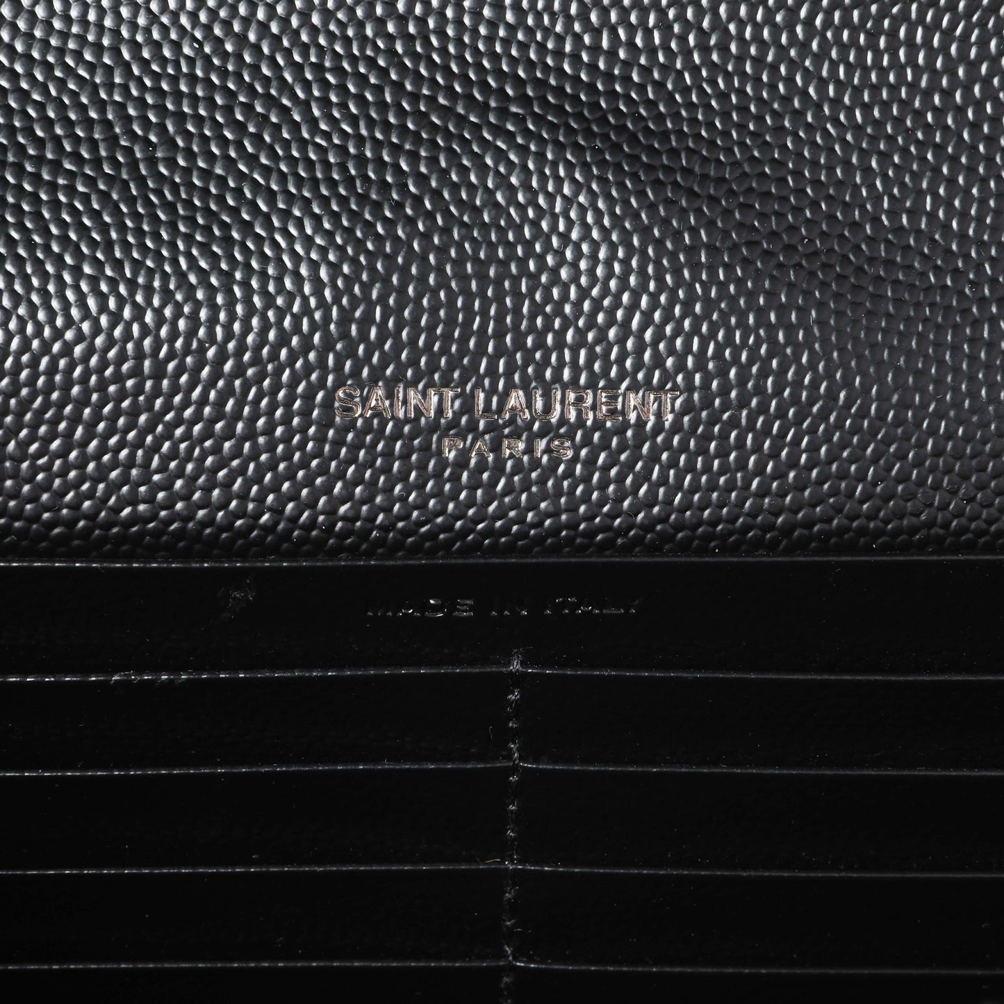 Exclusive Saint Laurent Black Grain De Poudre Matelasse Chevron Monogram Chain Wallet — Alternate View 9