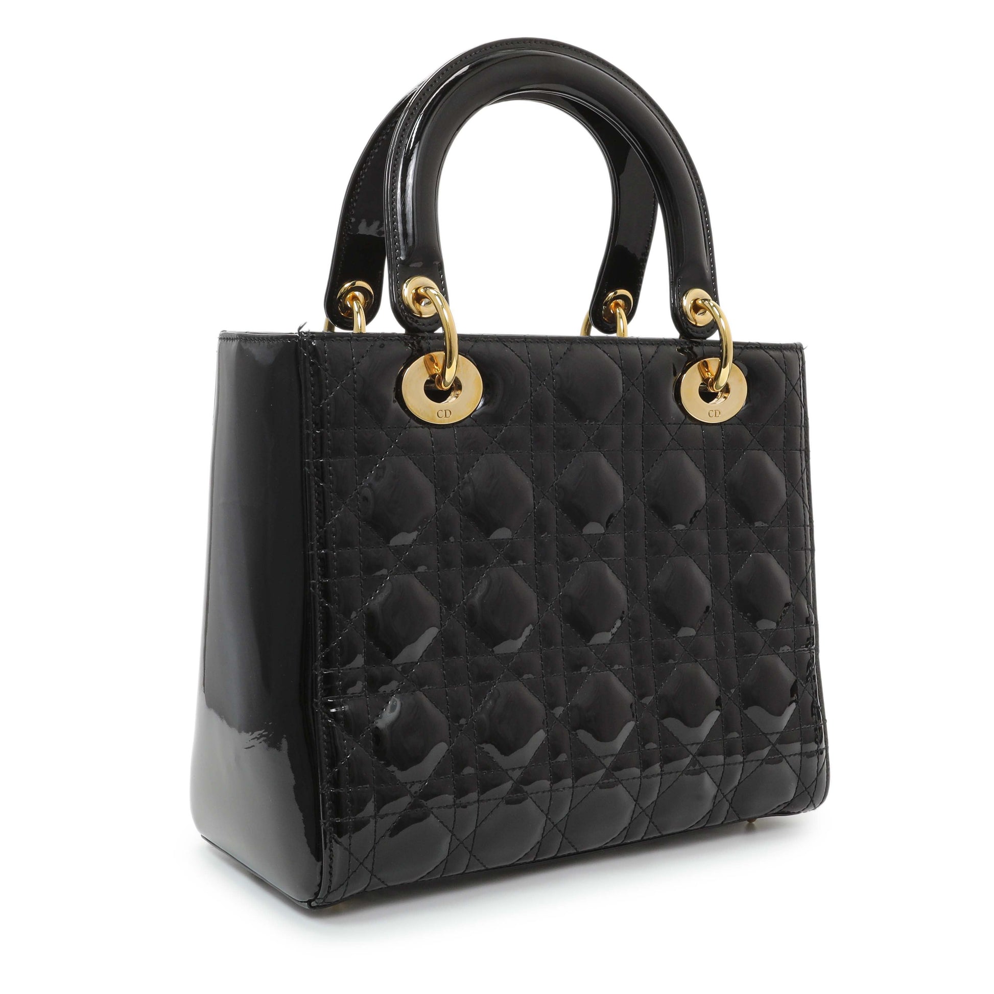 Exclusive Christian Dior Patent Cannage Medium Lady Dior — Side View