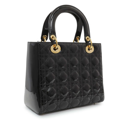 Exclusive Christian Dior Patent Cannage Medium Lady Dior — Side View