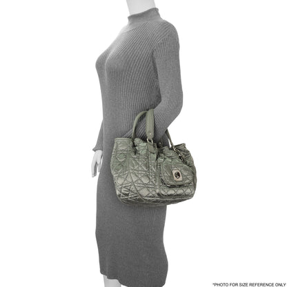 Exclusive Christian Dior Grey Nylon Cannage Charming Lock Tote — Alternate View 9