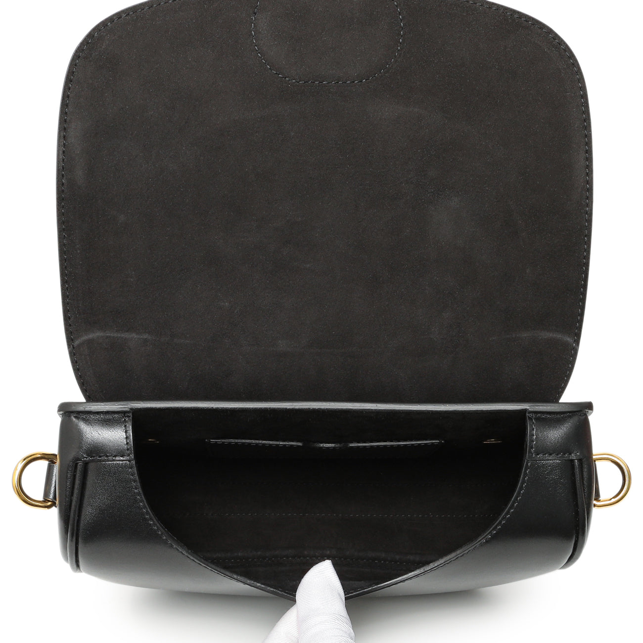 Exclusive Christian Dior Black Box Calfskin Medium Bobby Bag — Top View