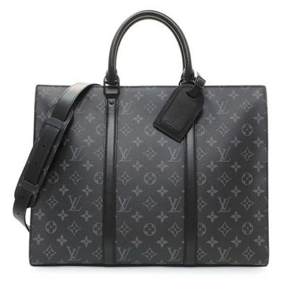 Exclusive Louis Vuitton Monogram Eclipse Sac Plat Horizontal Zipper — Front View