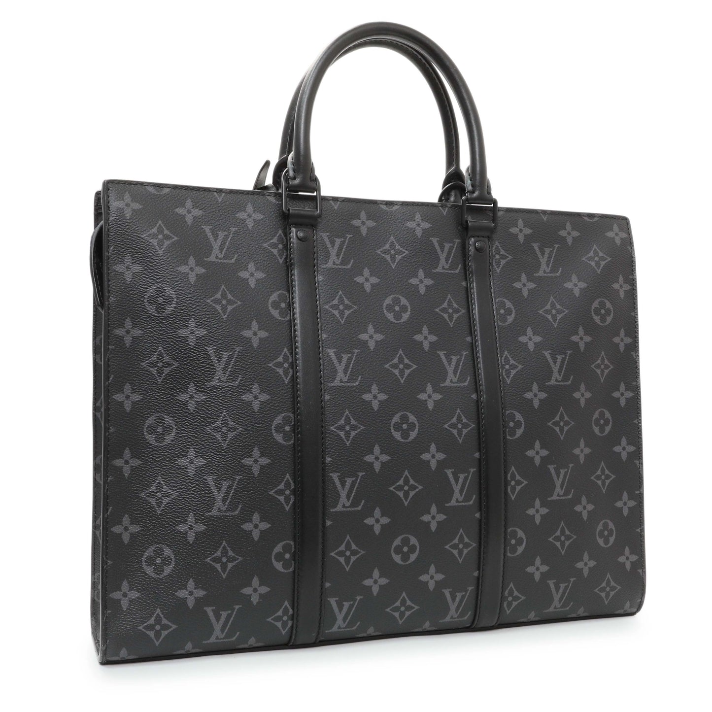 Exclusive Louis Vuitton Monogram Eclipse Sac Plat Horizontal Zipper — Side View