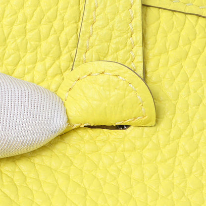 Exclusive Hermes Lime Citron Taurillon Clemence Maxi Quadrille Evelyne TPM — Lifestyle View